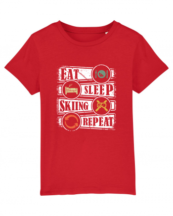 Sporturi de iarnă - Eat sleep skiing repeat Red