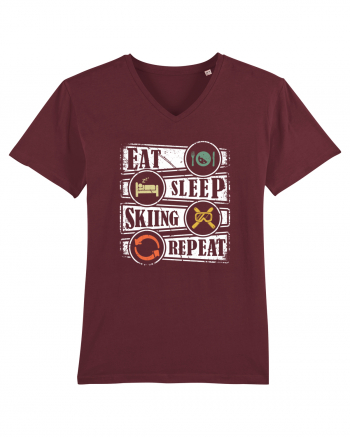 Sporturi de iarnă - Eat sleep skiing repeat Burgundy