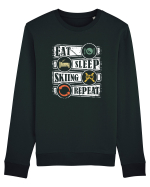 Sporturi de iarnă - Eat sleep skiing repeat Bluză mânecă lungă Unisex Rise