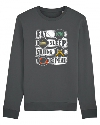 Sporturi de iarnă - Eat sleep skiing repeat Anthracite