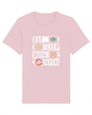 Sporturi de iarnă - Eat sleep skiing repeat Cotton Pink