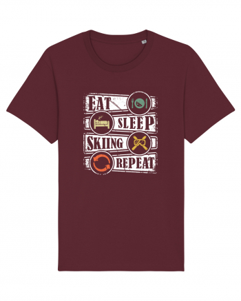 Sporturi de iarnă - Eat sleep skiing repeat Burgundy