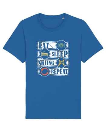 Sporturi de iarnă - Eat sleep skiing repeat Royal Blue