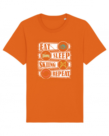 Sporturi de iarnă - Eat sleep skiing repeat Bright Orange