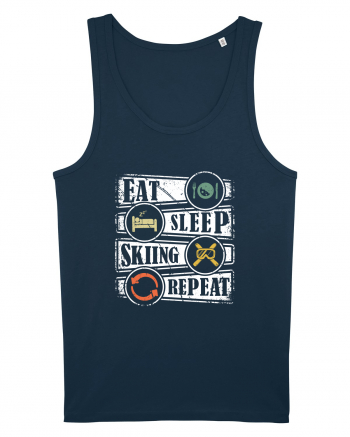 Sporturi de iarnă - Eat sleep skiing repeat Navy