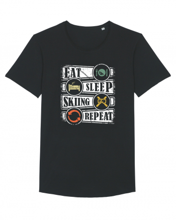 Sporturi de iarnă - Eat sleep skiing repeat Black