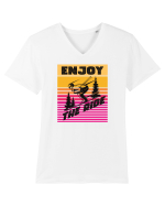 Sporturi de iarnă - Enjoy the ride Tricou mânecă scurtă guler V Bărbat Presenter