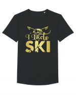 Sporturi de iarnă - I like to ski Tricou mânecă scurtă guler larg Bărbat Skater