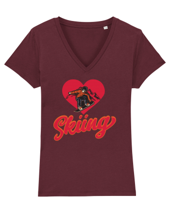 Sporturi de iarnă - Love skiing Burgundy