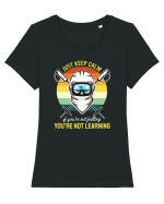 Sporturi de iarnă - Not falling - not learning Tricou mânecă scurtă guler larg fitted Damă Expresser