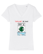 Spălare de bani Tricou mânecă scurtă guler V Damă Evoker