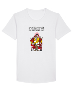 Am făcut pace cu demonii mei Tricou mânecă scurtă guler larg Bărbat Skater