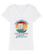 M-am făcut antreprenor Tricou mânecă scurtă guler V Damă Evoker