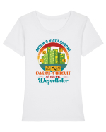 M-am făcut dezvoltator Tricou mânecă scurtă guler larg fitted Damă Expresser