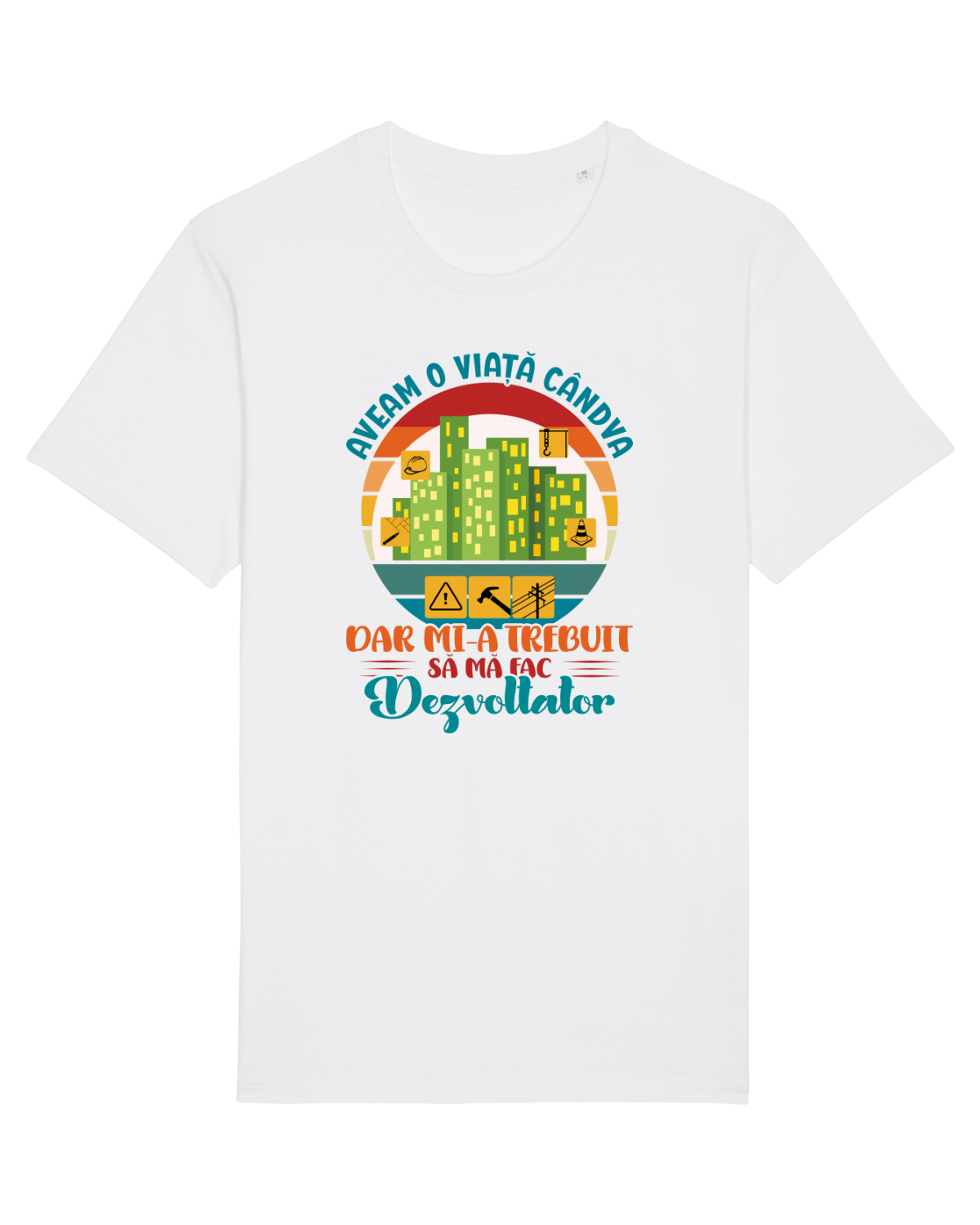 Tricou mânecă scurtă Unisex Rocker White