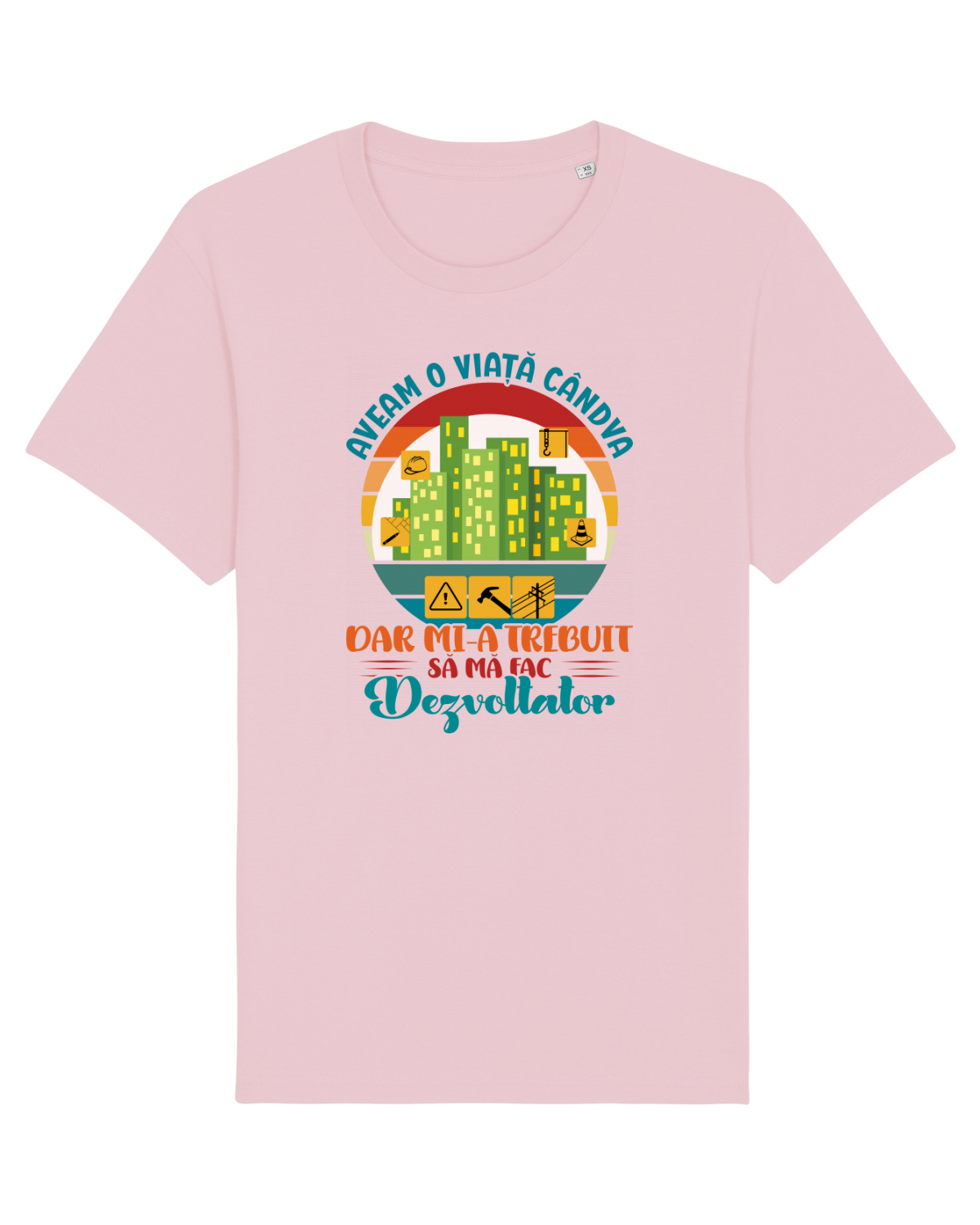 Tricou mânecă scurtă Unisex Rocker Cotton Pink