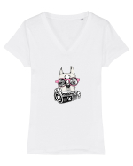 French press Tricou mânecă scurtă guler V Damă Evoker