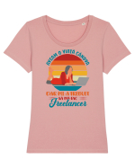 M-am făcut freelancer - ea Tricou mânecă scurtă guler larg fitted Damă Expresser