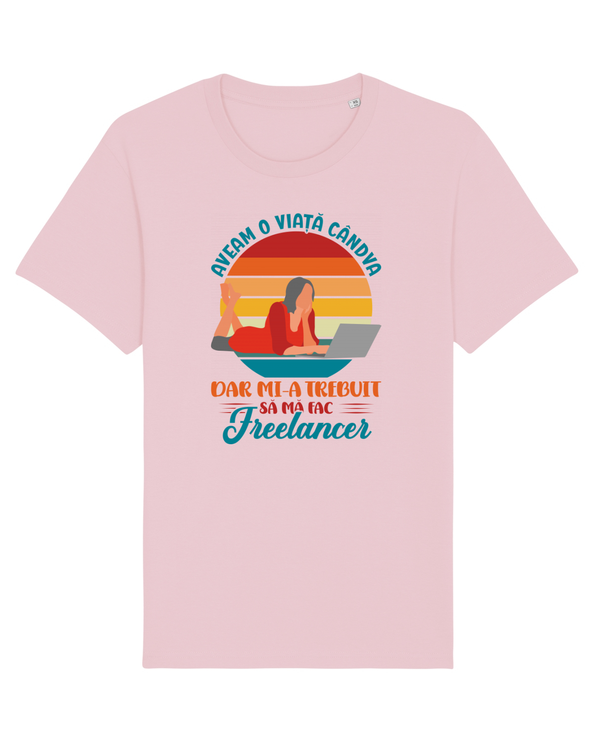 Tricou mânecă scurtă Unisex Rocker Cotton Pink