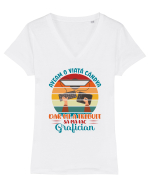 M-am făcut grafician - v2 Tricou mânecă scurtă guler V Damă Evoker
