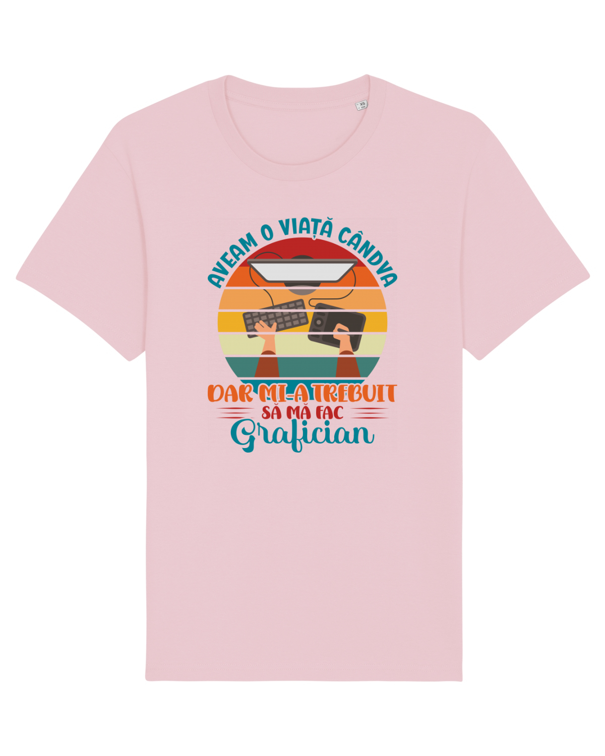 Tricou mânecă scurtă Unisex Rocker Cotton Pink