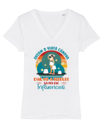 M-am făcut influencer - ea Tricou mânecă scurtă guler V Damă Evoker
