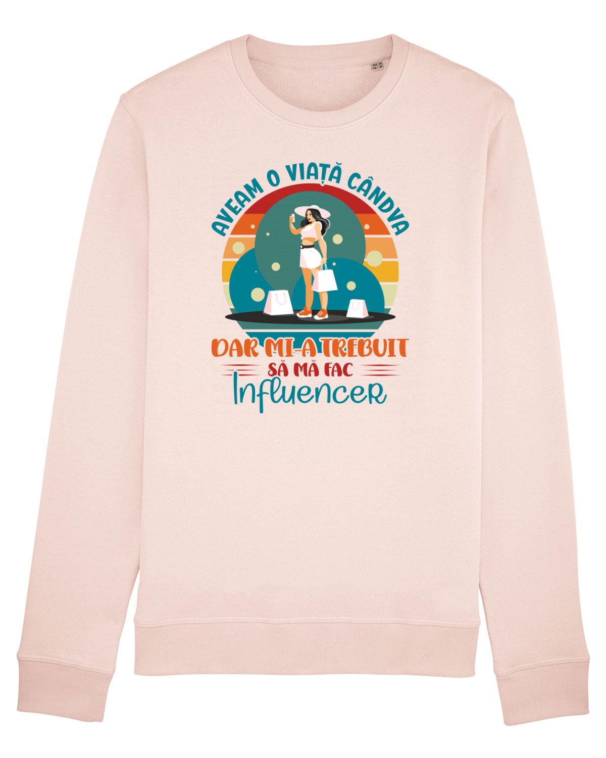 Bluză mânecă lungă Unisex Rise Candy Pink