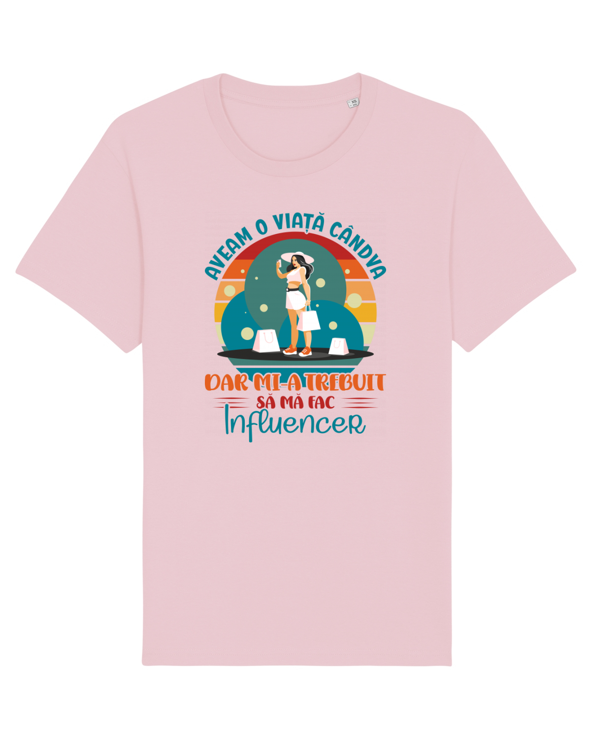 Tricou mânecă scurtă Unisex Rocker Cotton Pink