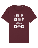 Life is better wit ha dog Tricou mânecă scurtă Unisex Rocker