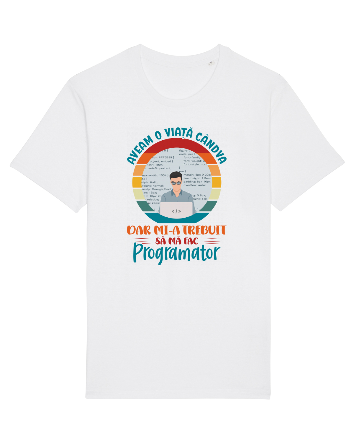 Tricou mânecă scurtă Unisex Rocker White