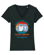M-am făcut terapeut v1 -ea Tricou mânecă scurtă guler V Damă Evoker