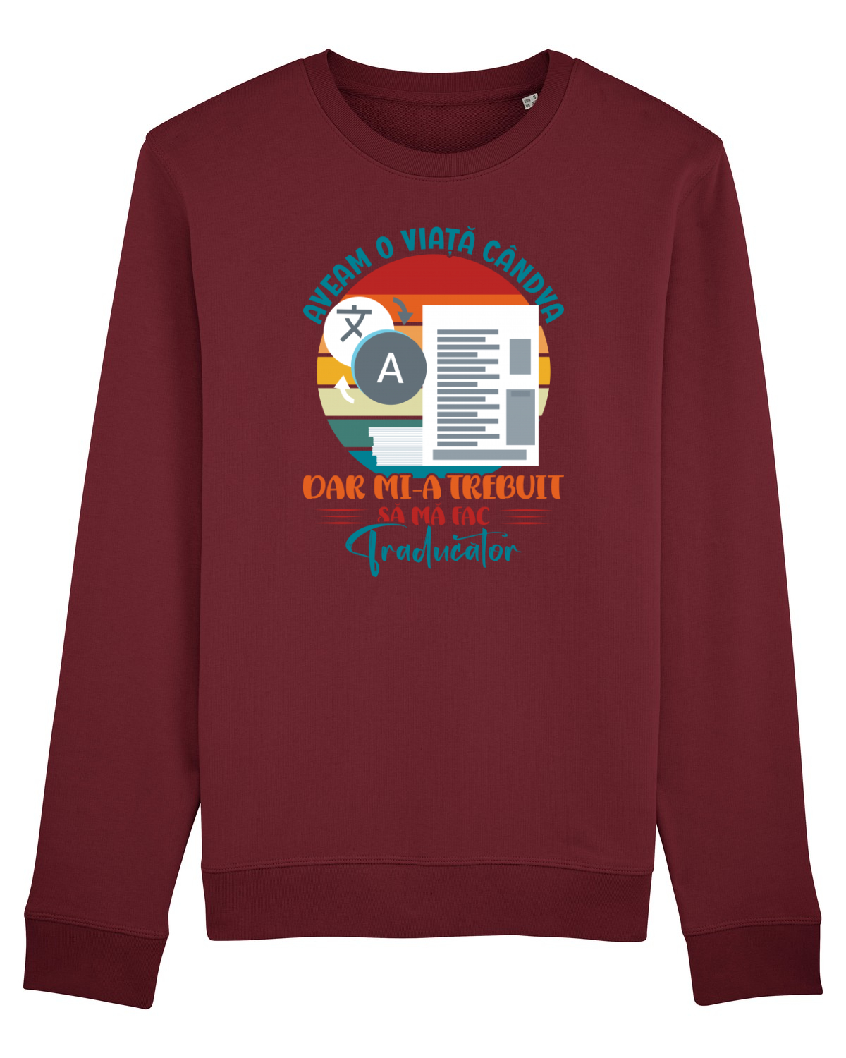 Bluză mânecă lungă Unisex Rise Burgundy