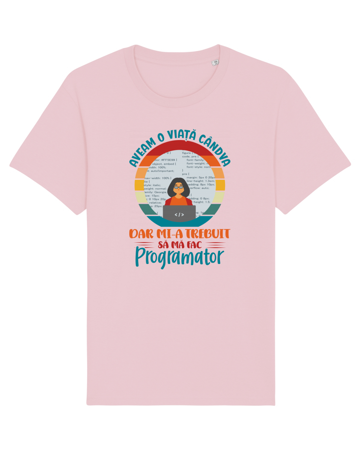 Tricou mânecă scurtă Unisex Rocker Cotton Pink