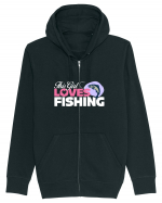 This girl loves fishing Hanorac cu fermoar Unisex Connector