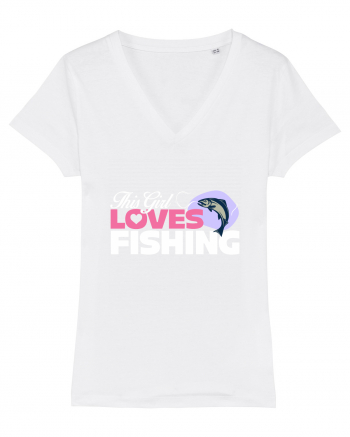 This girl loves fishing White