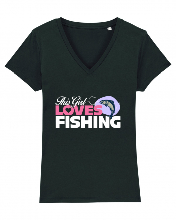 This girl loves fishing Black