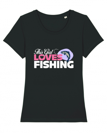 This girl loves fishing Black