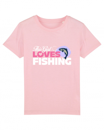 This girl loves fishing Cotton Pink