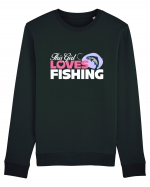 This girl loves fishing Bluză mânecă lungă Unisex Rise