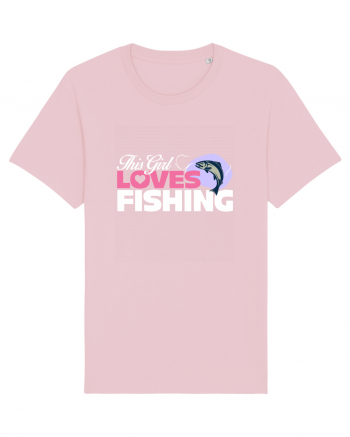 This girl loves fishing Cotton Pink