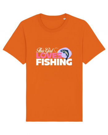 This girl loves fishing Bright Orange