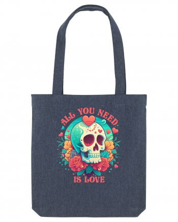 All You Need Is Love Valentine Skull Midnight Blue