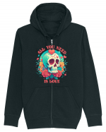 All You Need Is Love Valentine Skull Hanorac cu fermoar Unisex Connector