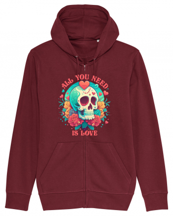 All You Need Is Love Valentine Skull Burgundy