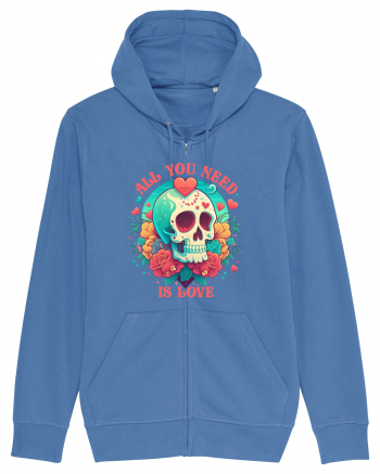 All You Need Is Love Valentine Skull Bright Blue