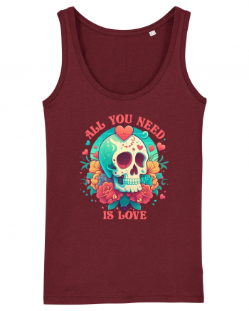 All You Need Is Love Valentine Skull Burgundy