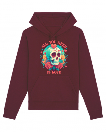 All You Need Is Love Valentine Skull Burgundy