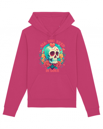 All You Need Is Love Valentine Skull Raspberry