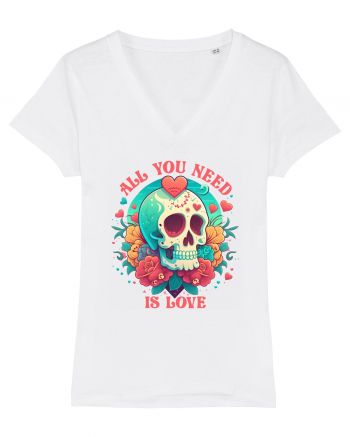 All You Need Is Love Valentine Skull White