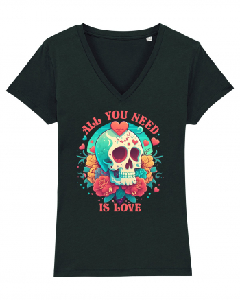 All You Need Is Love Valentine Skull Black